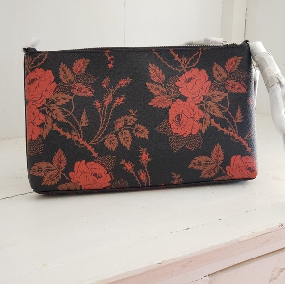 COACH LARGE WRISTLET 25 THORN ROSES PRINT F78035 - Picture 3 of 6